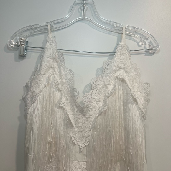 White Fringe Jumpsuit - Picture 5 of 11